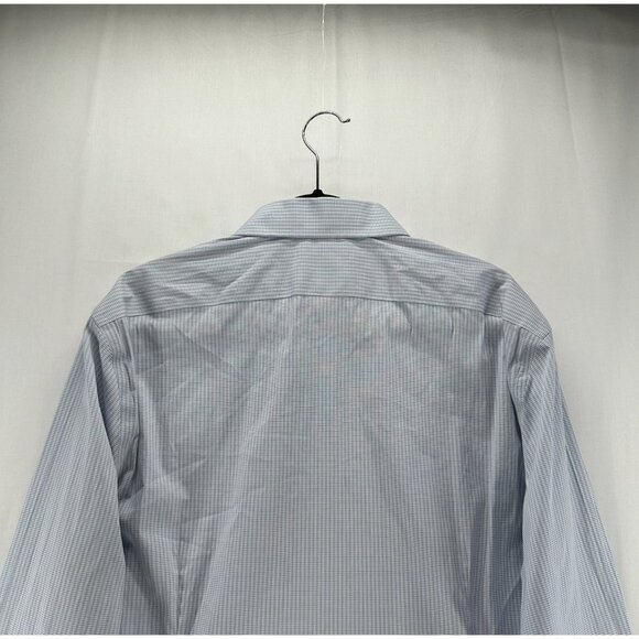 Calvin Klein Shirt Mens XL 17-17.5 34-35 X Extra Slim Fit Check Button Up Blue - Picture 5 of 11